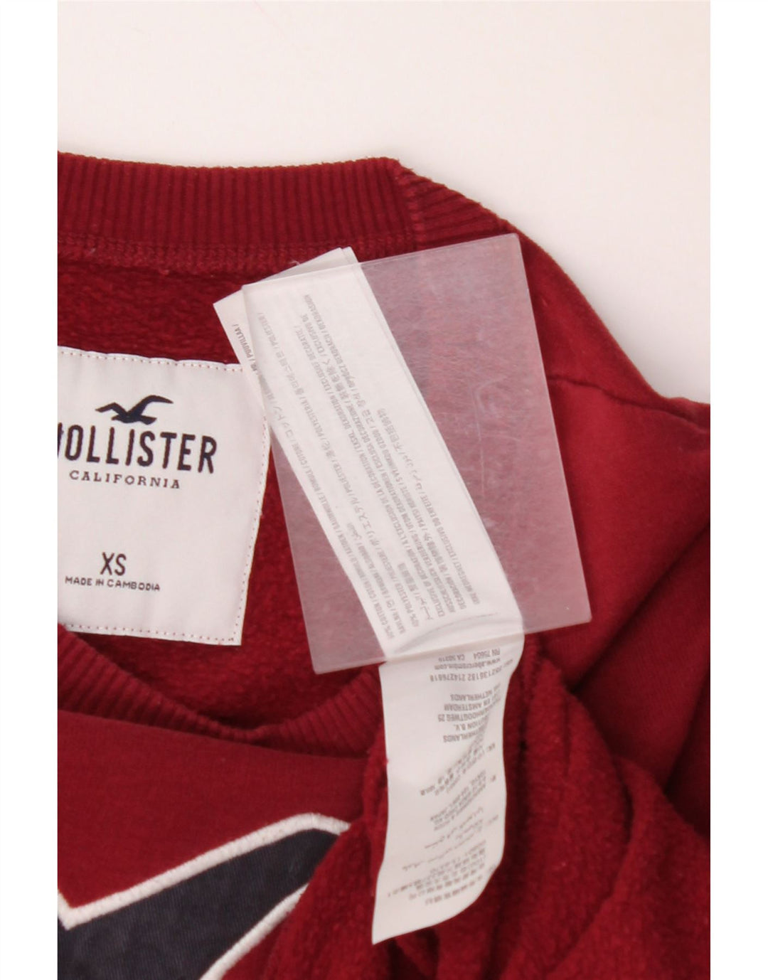 Ανδρικό γραφικό φούτερ HOLLISTER Jumper XS Βουργουνδί Βαμβακερό