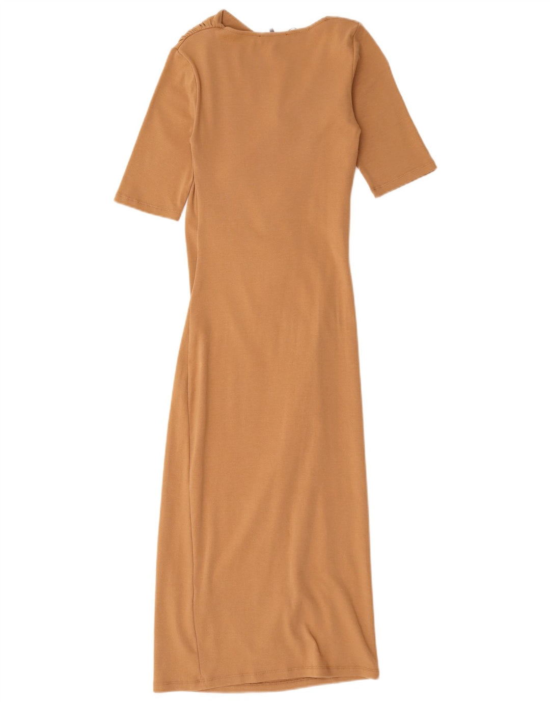 Zara Γυναικείο Maxi Φόρεμα UK 8 Μικρό Μπεζ Βαμβακερό