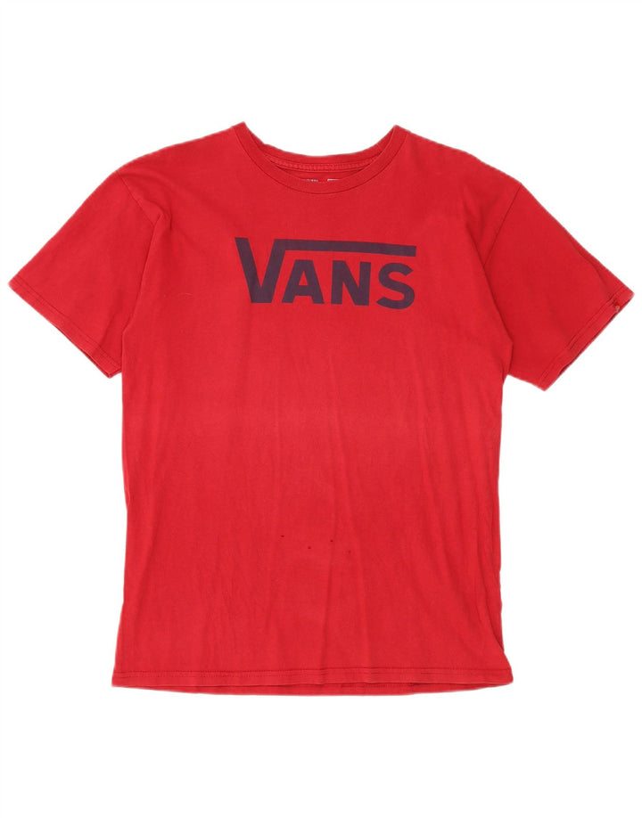 Ανδρικό αντρικό γραφικό T-Shirt Vans Top Μεσαίο κόκκινο βαμβακερό