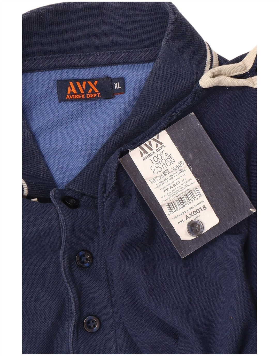 Ανδρικό μπλουζάκι πόλο AVIREX XL Navy Blue από βαμβάκι