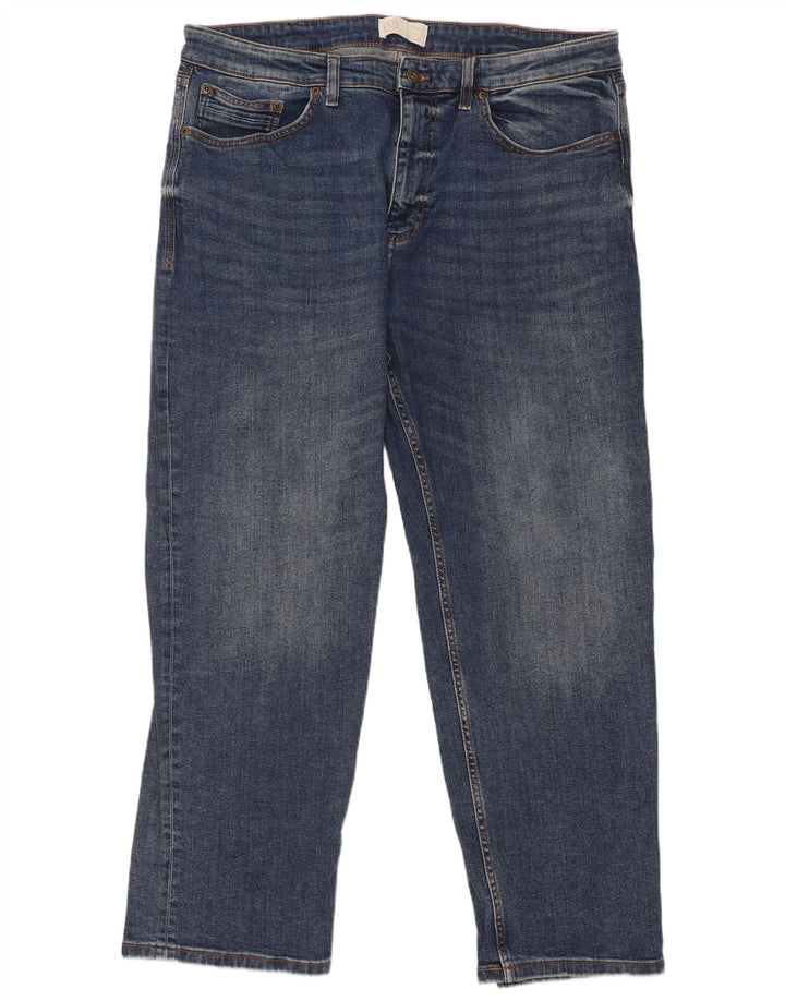 Ανδρικά φαρδιά τζιν Marks & Spencer W38 L31 Navy Blue Cotton