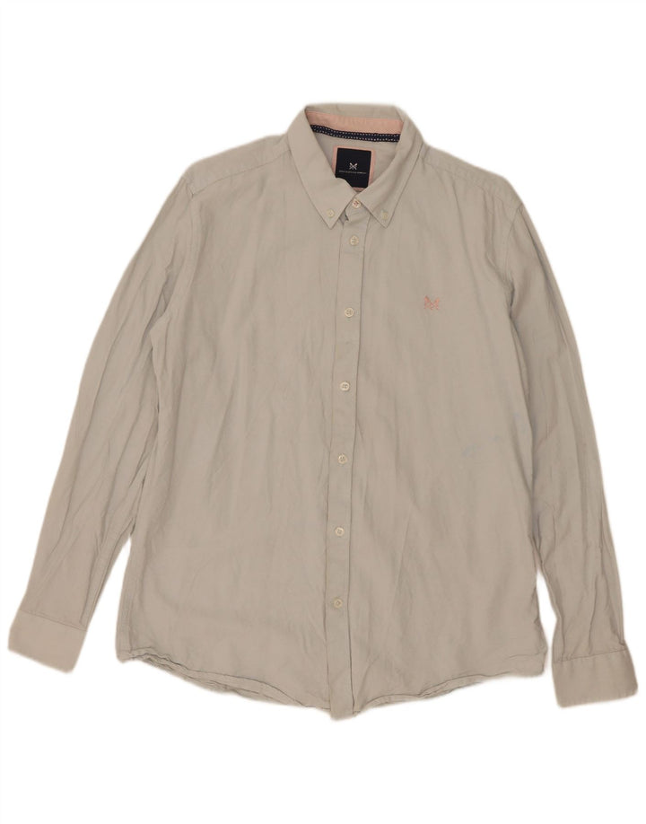 Ανδρικό πουκάμισο Crew Clothing Slim Fit μεγάλο μπλε βαμβακερό