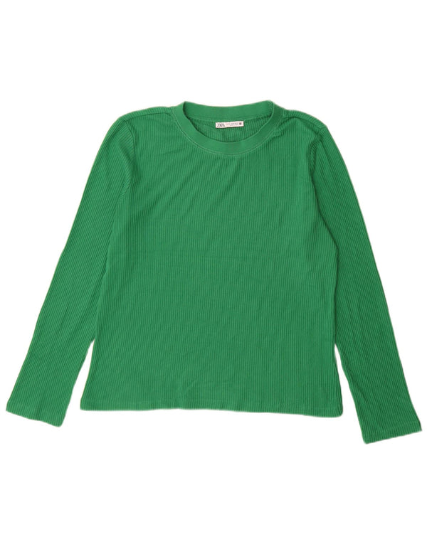 Γυναικείο τοπ ZARA μακρυμάνικο UK 14 Medium Green
