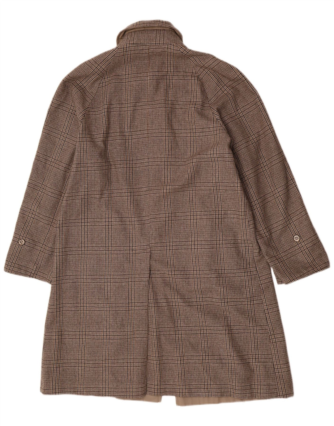 Vintage Ανδρικό αναστρέψιμο πανωφόρι UK 40 Large Beige Check Polyester