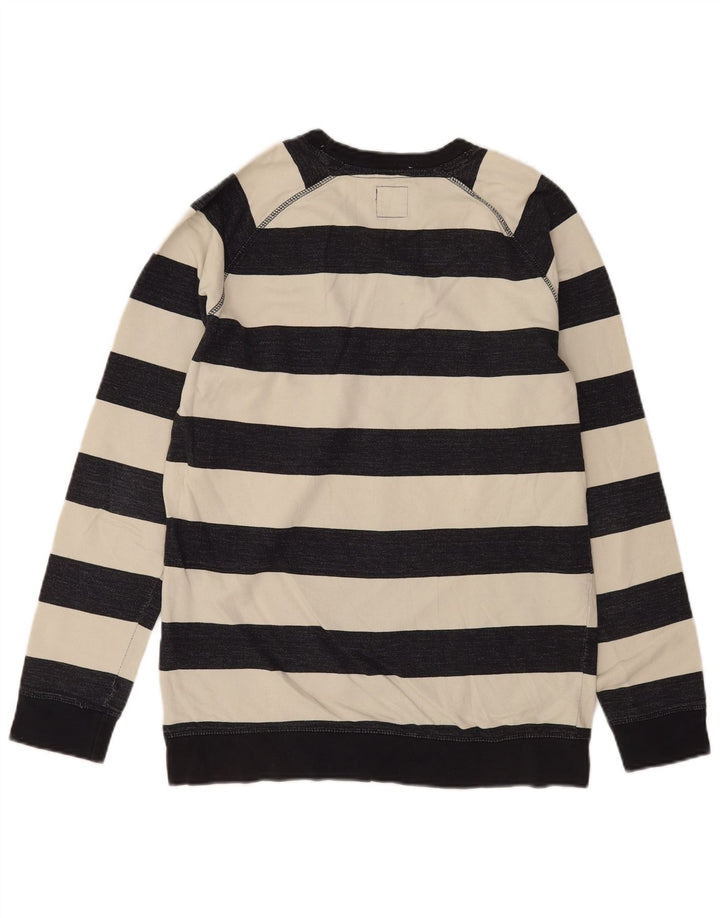 Zara Ανδρικό φούτερ Jumper XL Off White Ριγέ Βαμβακερό