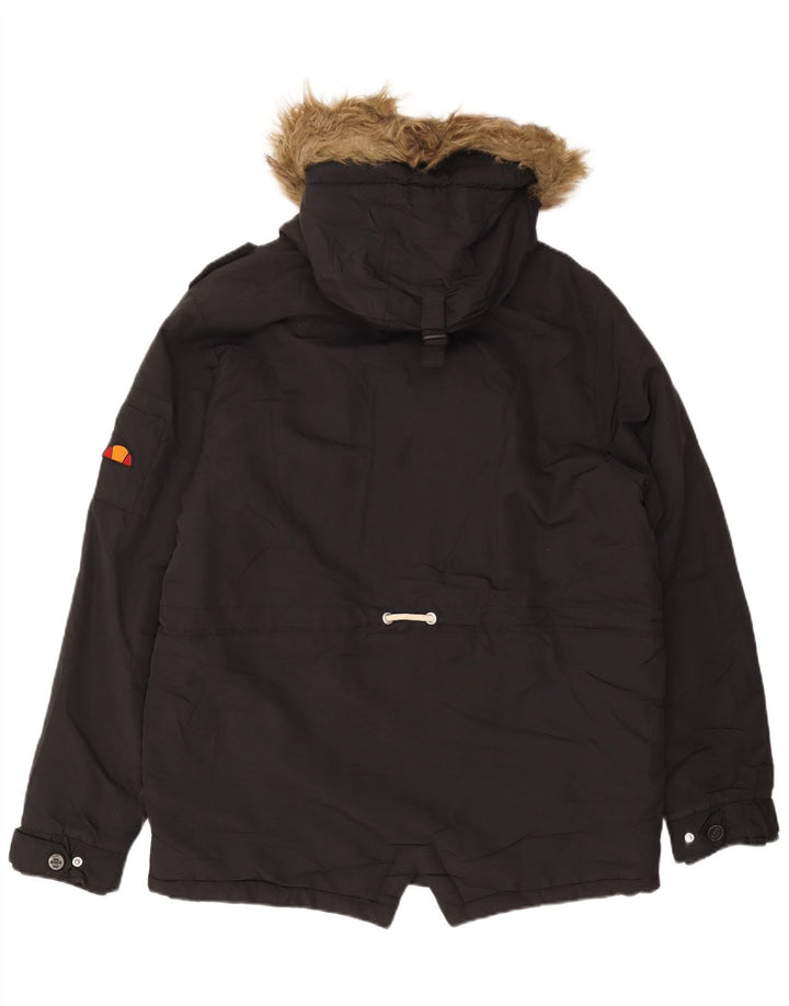 Ανδρικό μπουφάν Parka με κουκούλα Ellesse UK 38 Medium Black Polyester