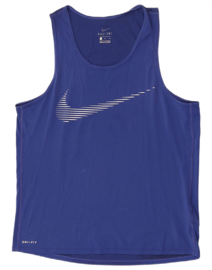 Γραφικό γιλέκο Nike Mens Dri Fit, μεσαίο μπλε πολυεστέρας
