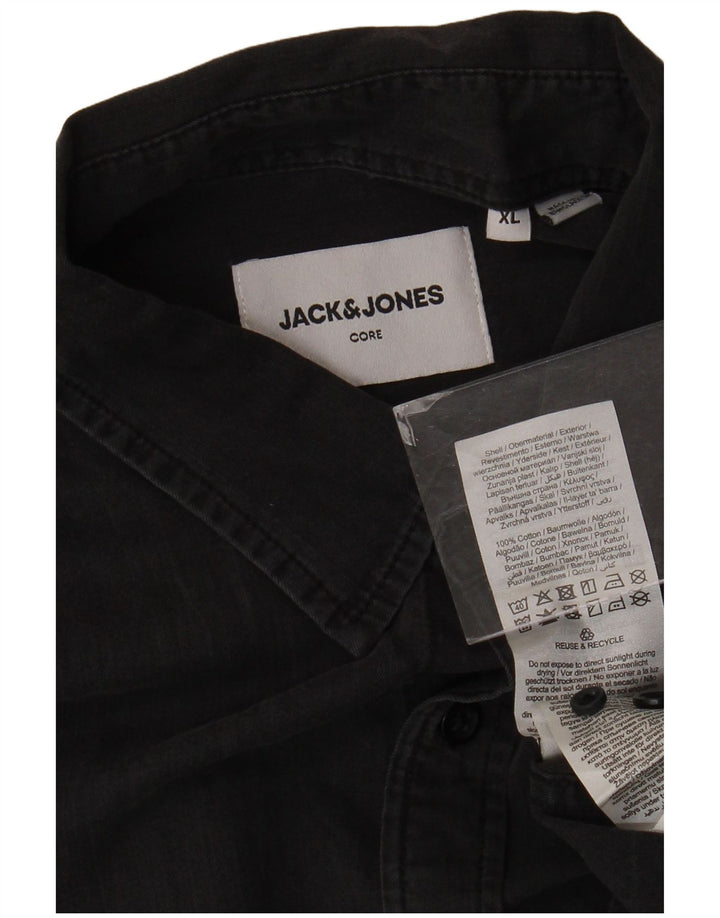 Jack & Jones Ανδρικό Τζιν Πουκάμισο XL Γκρι βαμβακερό