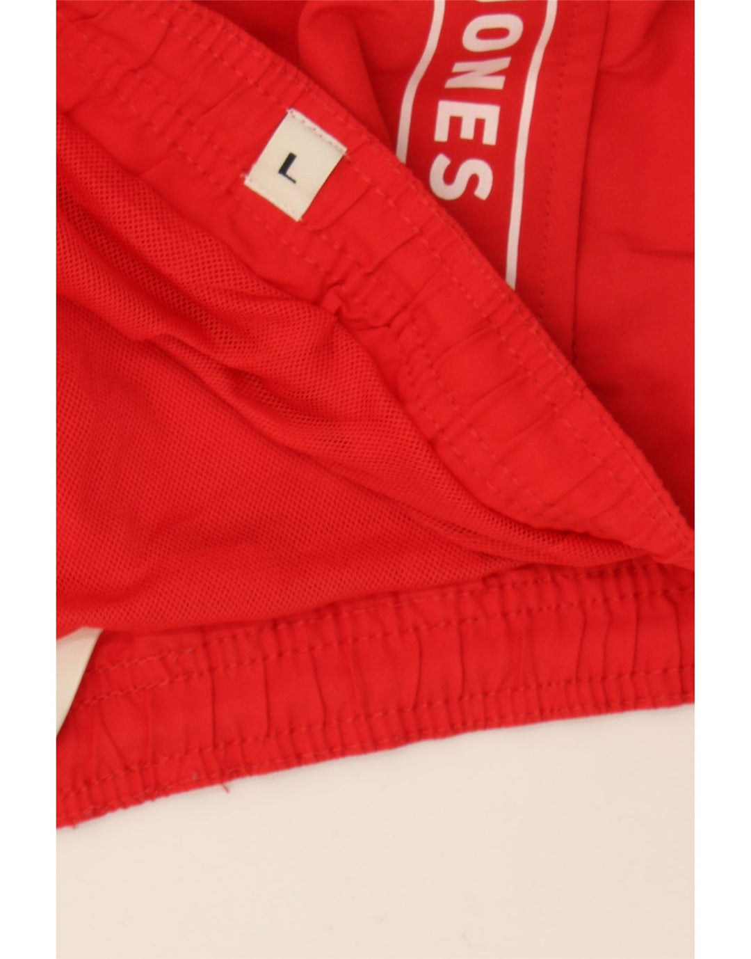 JACK & JONES Mens Graphic Swimming Shorts Large  Red Vintage Jack & Jones and Second-Hand Jack & Jones from Messina Hembry 
