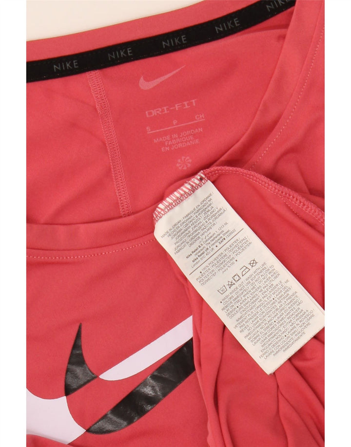 Γυναικείο γραφικό μπλουζάκι NIKE Top UK 10 Small Red Polyester