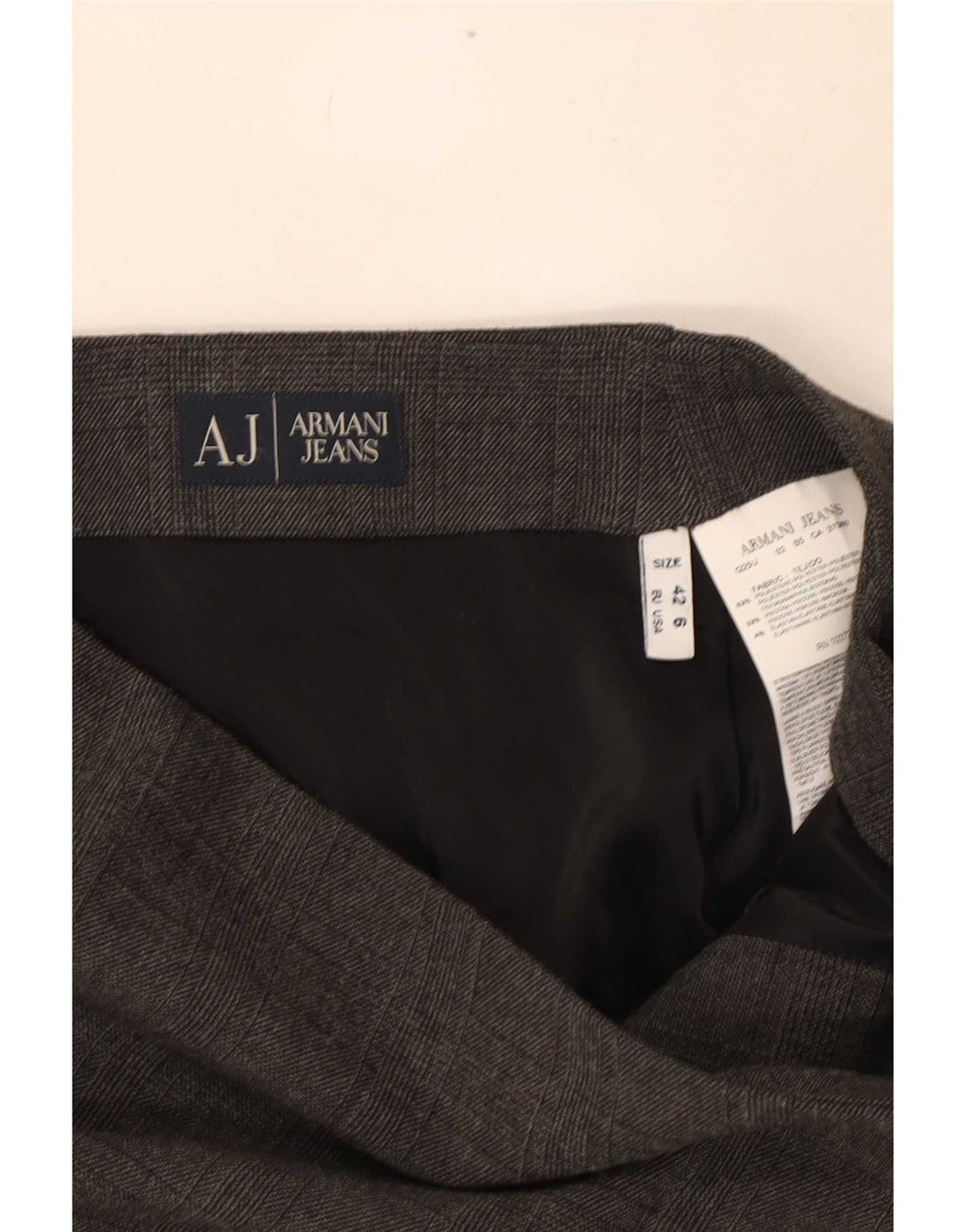 Armani Γυναικεία Wrap Φούστα US 6 Medium W28 Grey Check Polyester