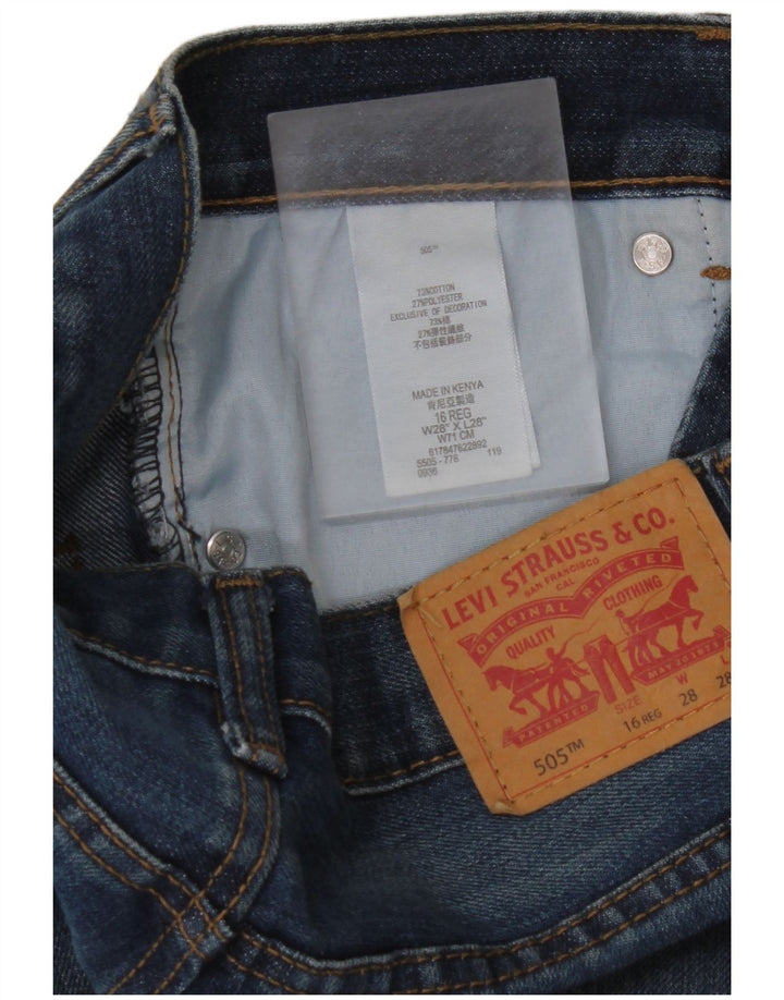 LEVI'S Boys 505 Regular Straight Jeans 15-16 ετών W28 L28 Μπλε βαμβακερό