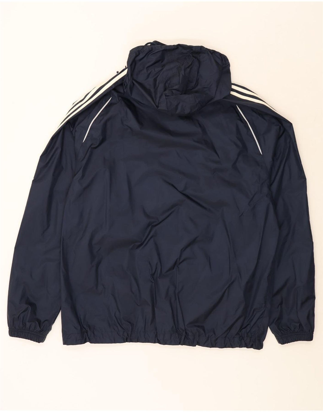 Ανδρικό μπουφάν βροχής με κουκούλα ADIDAS UK 40 Large Navy Blue Nylon