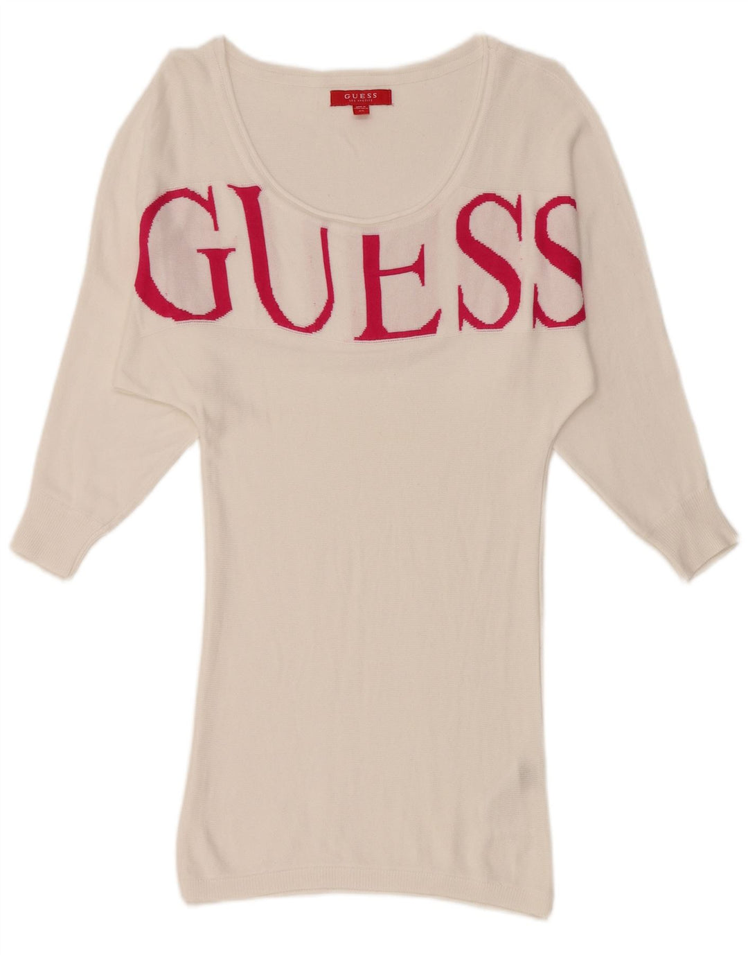 GUESS Γυναικείο Γραφικό Φόρεμα 3/4 μανίκι UK 6 XS Λευκή βισκόζη