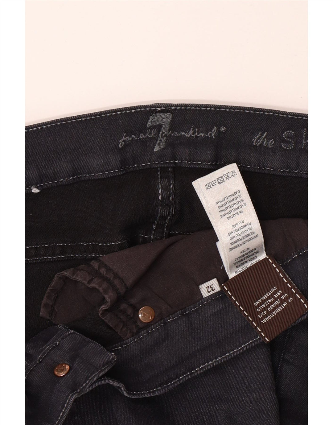 7 FOR ALL MANKIND Γυναικείο Skinny Jeans W32 L29 Μαύρο βαμβακερό