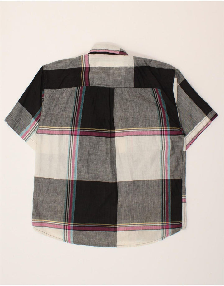 VINTAGE Mens Short Sleeve Shirt XL Black Check Cotton Vintage Vintage and Second-Hand Vintage from Messina Hembry 
