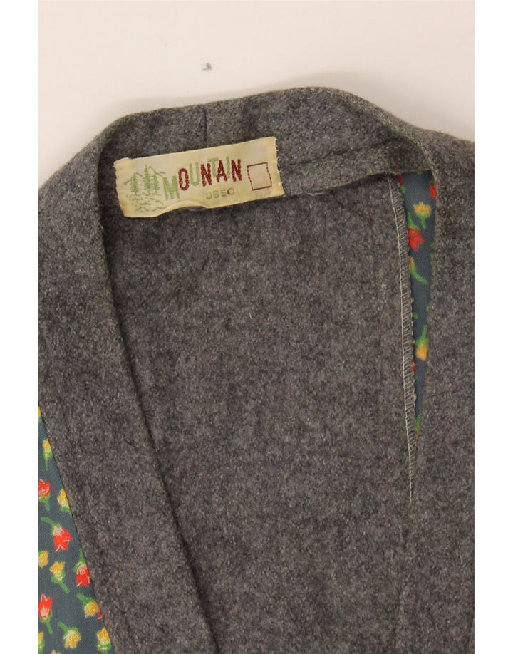 LUSSO Womens Wrap Dress UK 12 Medium Grey Floral Wool Vintage Lusso and Second-Hand Lusso from Messina Hembry 
