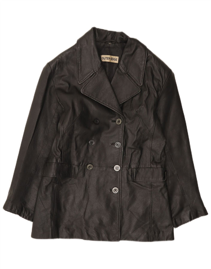 Γυναικείο Δερμάτινο Μπουφάν UK 14 Medium Black Leather