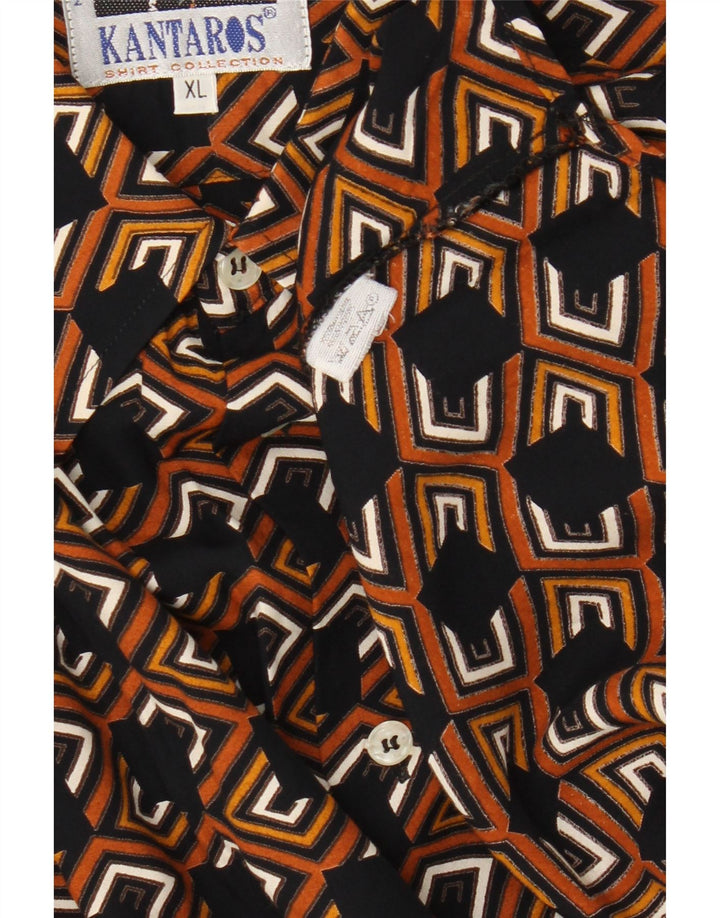 Kantaros Ανδρικό Πουκάμισο XL Πολύχρωμο Γεωμετρική Βισκόζη
