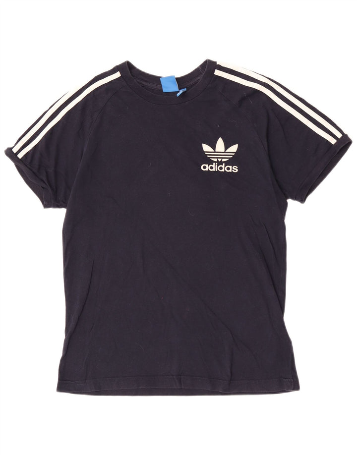 Ανδρικό κοντομάνικο T-Shirt Adidas, κανονικό, μεσαίο βαμβακερό μπλε ναυτικό