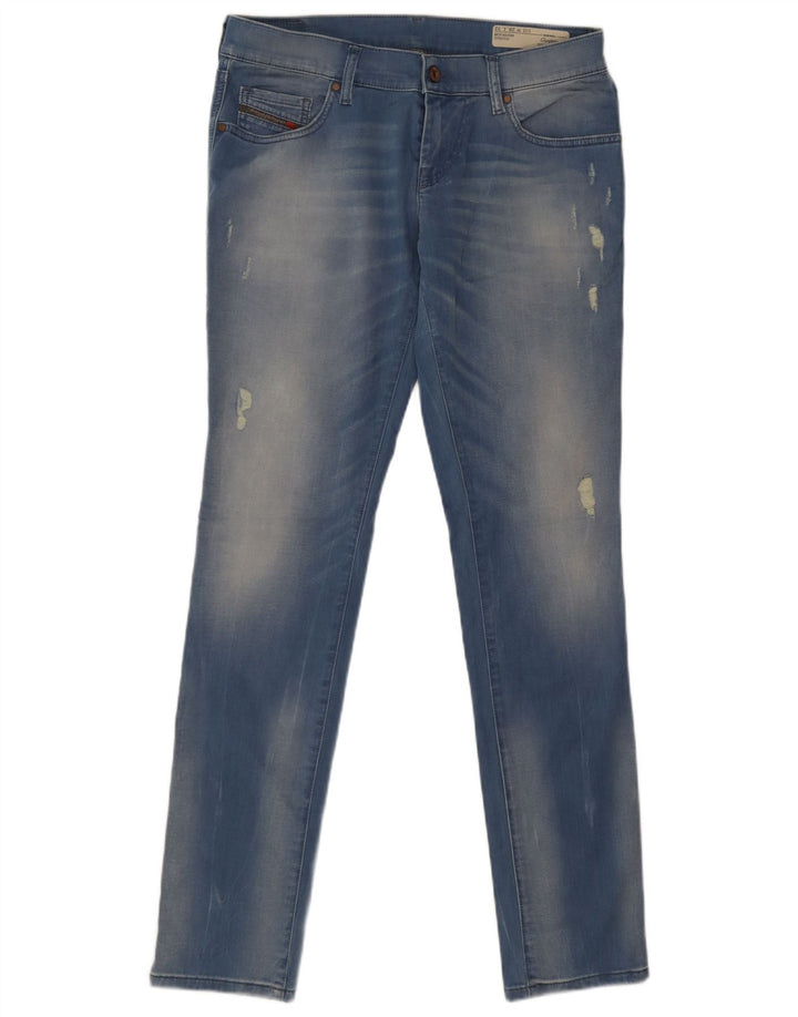 Diesel Womens Grupee Distressed Slim Jeans W28 L32 Μπλε βαμβακερό
