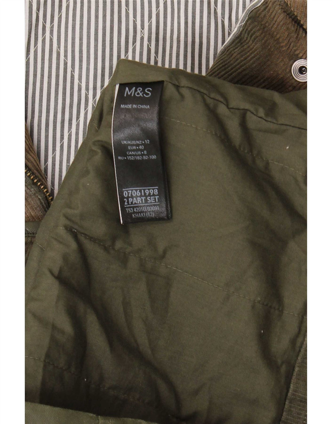 Marks & Spencer Γυναικείο μπουφάν με κουκούλα από κερωμένο βαμβάκι UK 12 Medium Khaki