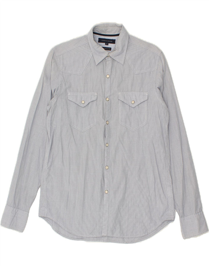 TOMMY HILFIGER Mens Shirt Small Blue Check Cotton Vintage Tommy Hilfiger and Second-Hand Tommy Hilfiger from Messina Hembry 