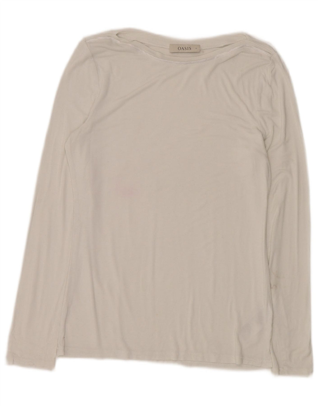 Γυναικείο τοπ OASIS μακρυμάνικο UK 10 Μικρή λευκή βισκόζη