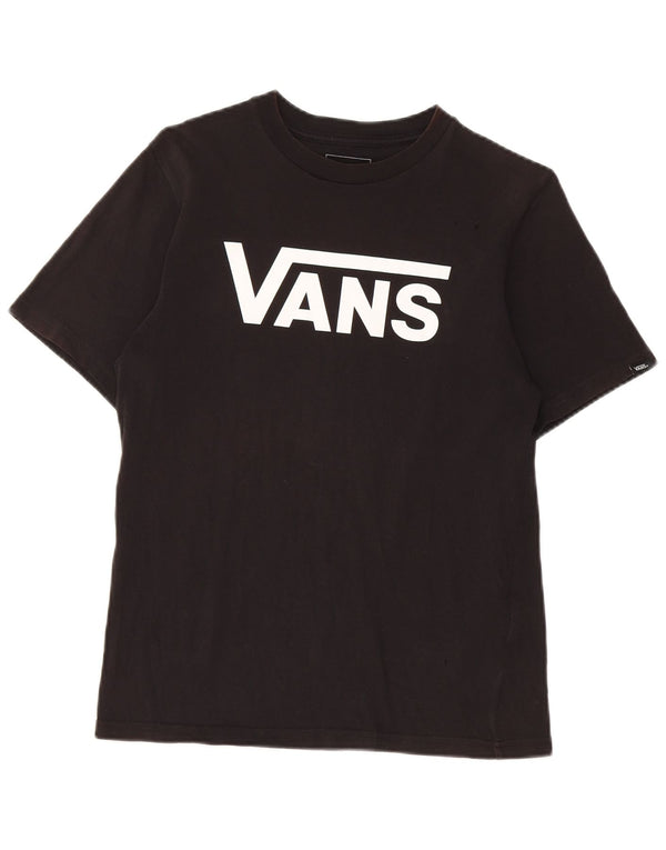 Vans Boys Custom Fit Graphic T-shirt Top 12-13 ετών Μαύρο βαμβακερό