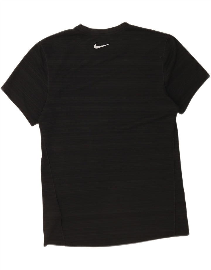 Ανδρικό T-shirt Nike Dri Fit Τοπ μεσαίου μαύρου ριγέ πολυεστέρα