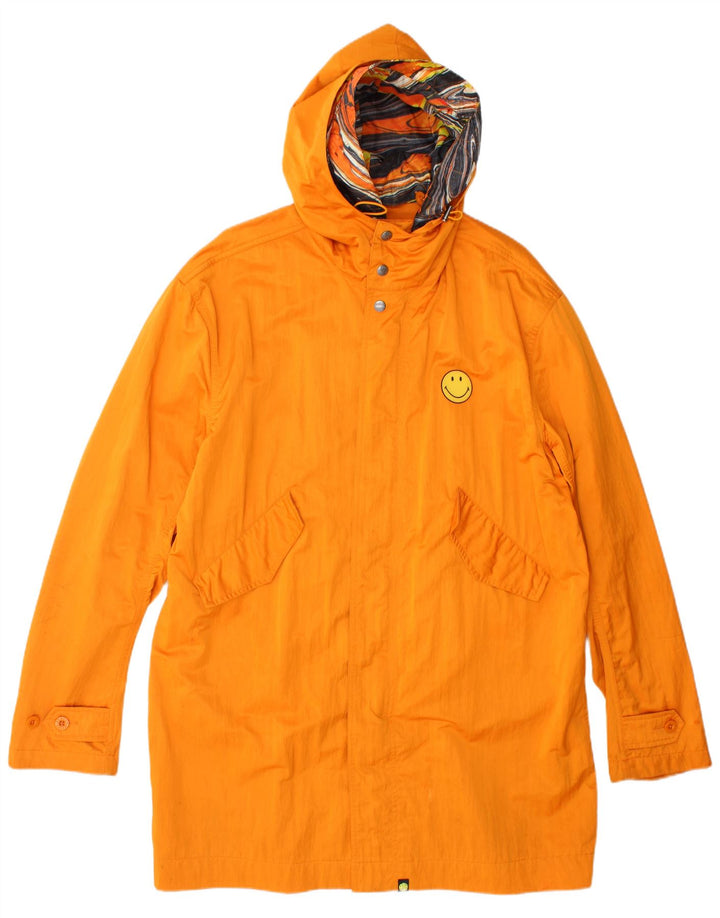Pretty Green Ανδρικό Αδιάβροχο με κουκούλα UK 40 Μεγάλο Πορτοκαλί Πολυεστέρας