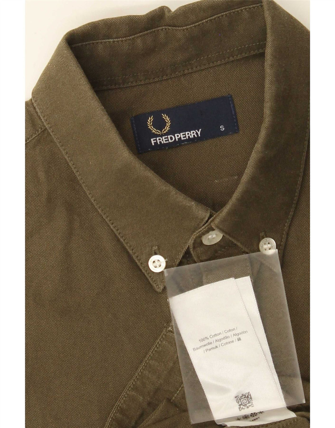 Fred Perry Ανδρικό κοντομάνικο πουκάμισο με κανονική εφαρμογή, μικρό πράσινο βαμβακερό
