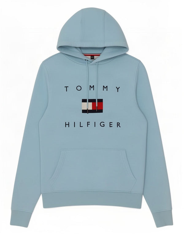 Tommy Hilfiger Γυναικείο Γραφικό Hoodie Jumper UK 12 μεσαίο μπλε βαμβακερό