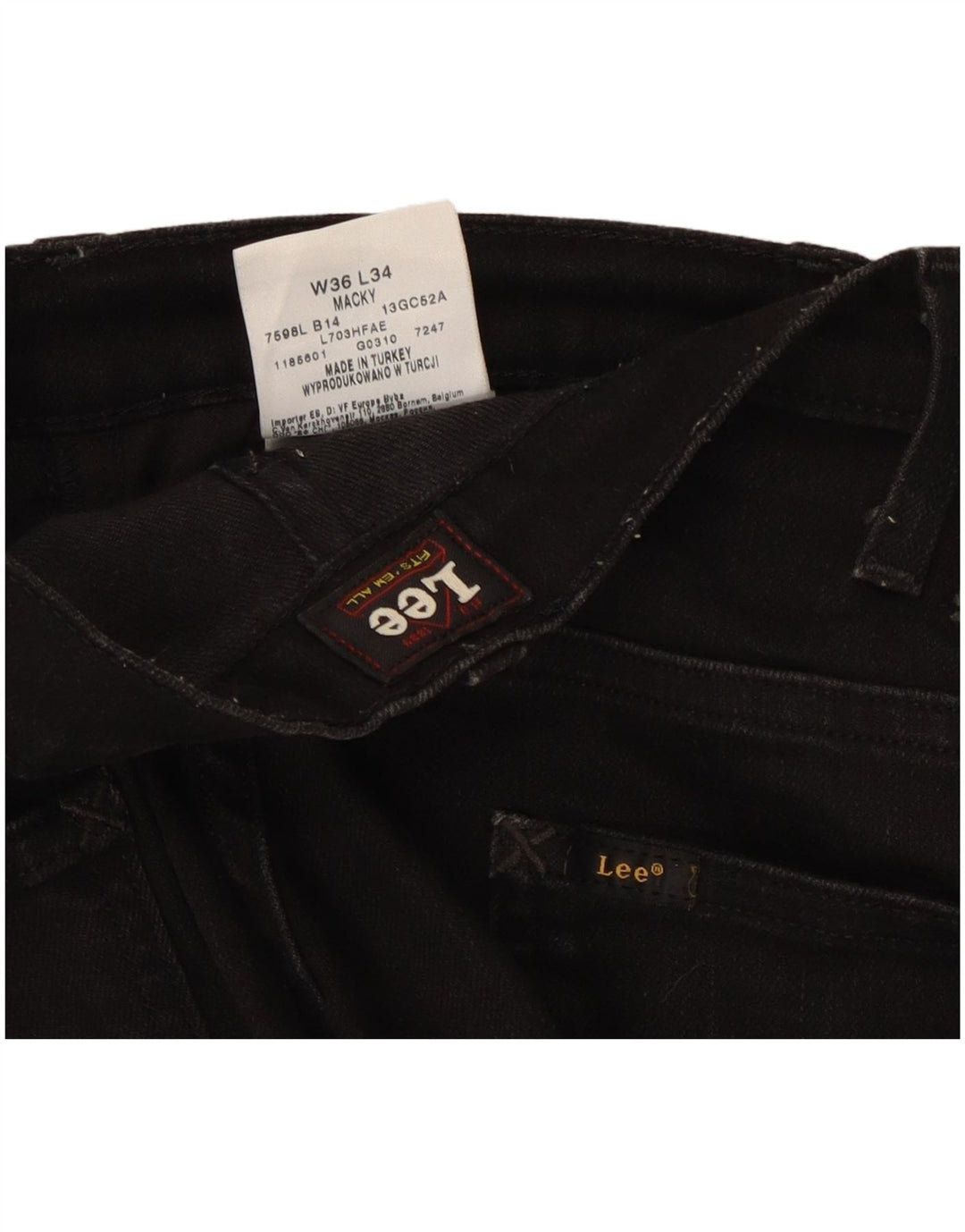 LEE Ανδρικό τζιν Macky Straight W36 L27 Μαύρο βαμβακερό