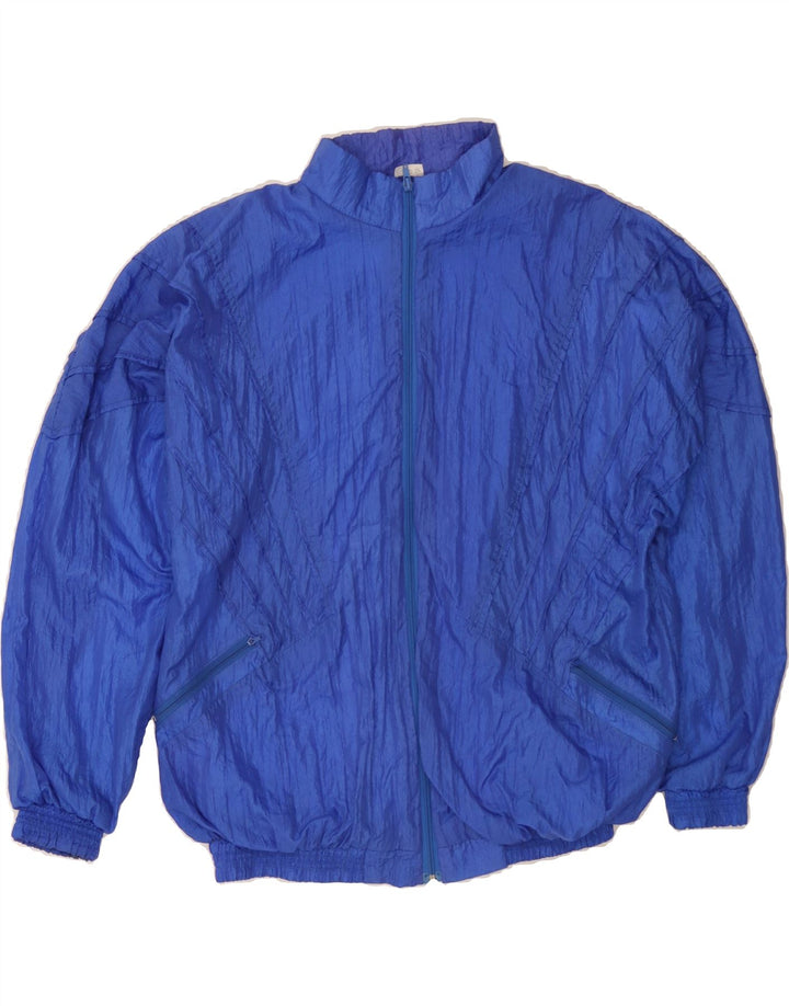 VINTAGE Mens Graphic Tracksuit Top Jacket Large Blue Nylon Vintage Vintage and Second-Hand Vintage from Messina Hembry 