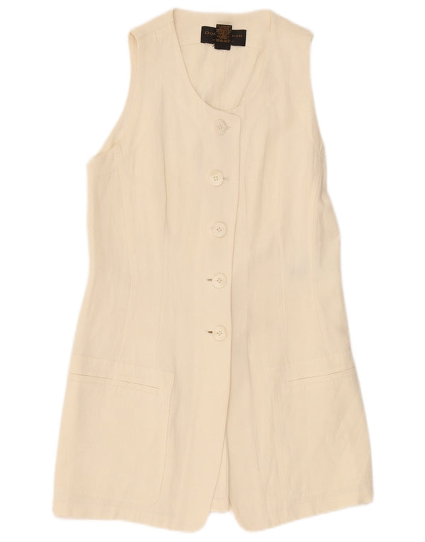 Donna Karan Γυναικείο Longline σακάκι 5 κουμπιών UK 12 Medium Off White