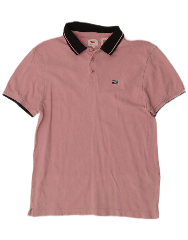 Ανδρικό πουκάμισο πόλο Levi's Small Pink Colourblock Βαμβακερό