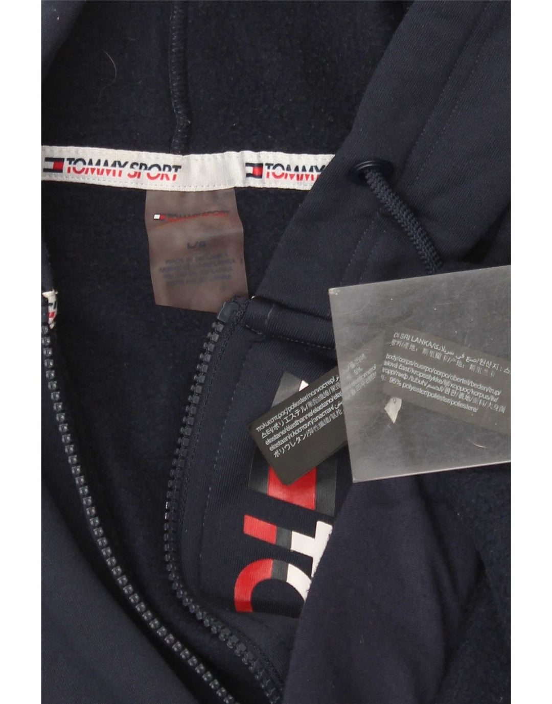 Ανδρικό πουλόβερ με κουκούλα με φερμουάρ Tommy Hilfiger Μεγάλο μπλε ναυτικό πολυεστέρα