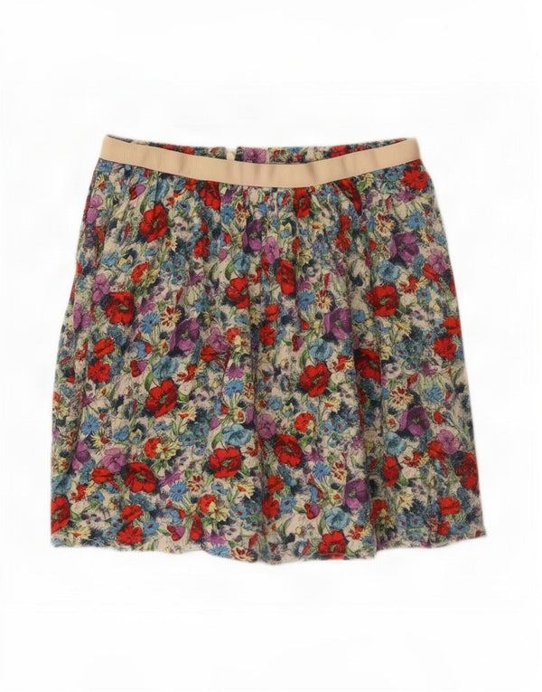 Topshop Γυναικεία Μίνι Φούστα UK 12 Medium W28 Πολύχρωμη φλοράλ βισκόζη