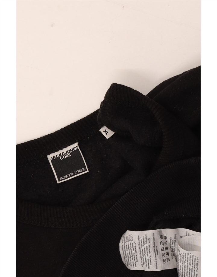 JACK & JONES Ανδρικό Φούτερ Jumper XL Μαύρο βαμβακερό