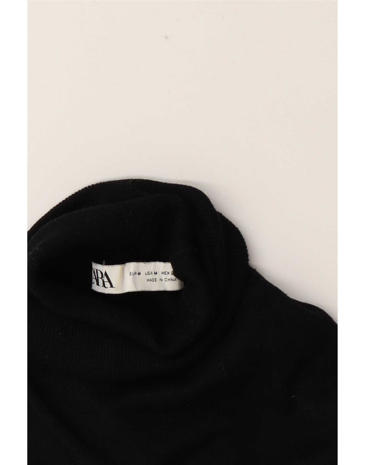Zara Γυναικείο πουλόβερ με ρολό λαιμόκοψη UK 12 μεσαίο μαύρο