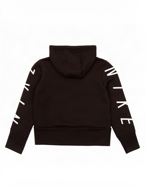 Nike Womens Dri Fit Graphic Oversized Hoodie Jumper UK 6 XS Black Polyester