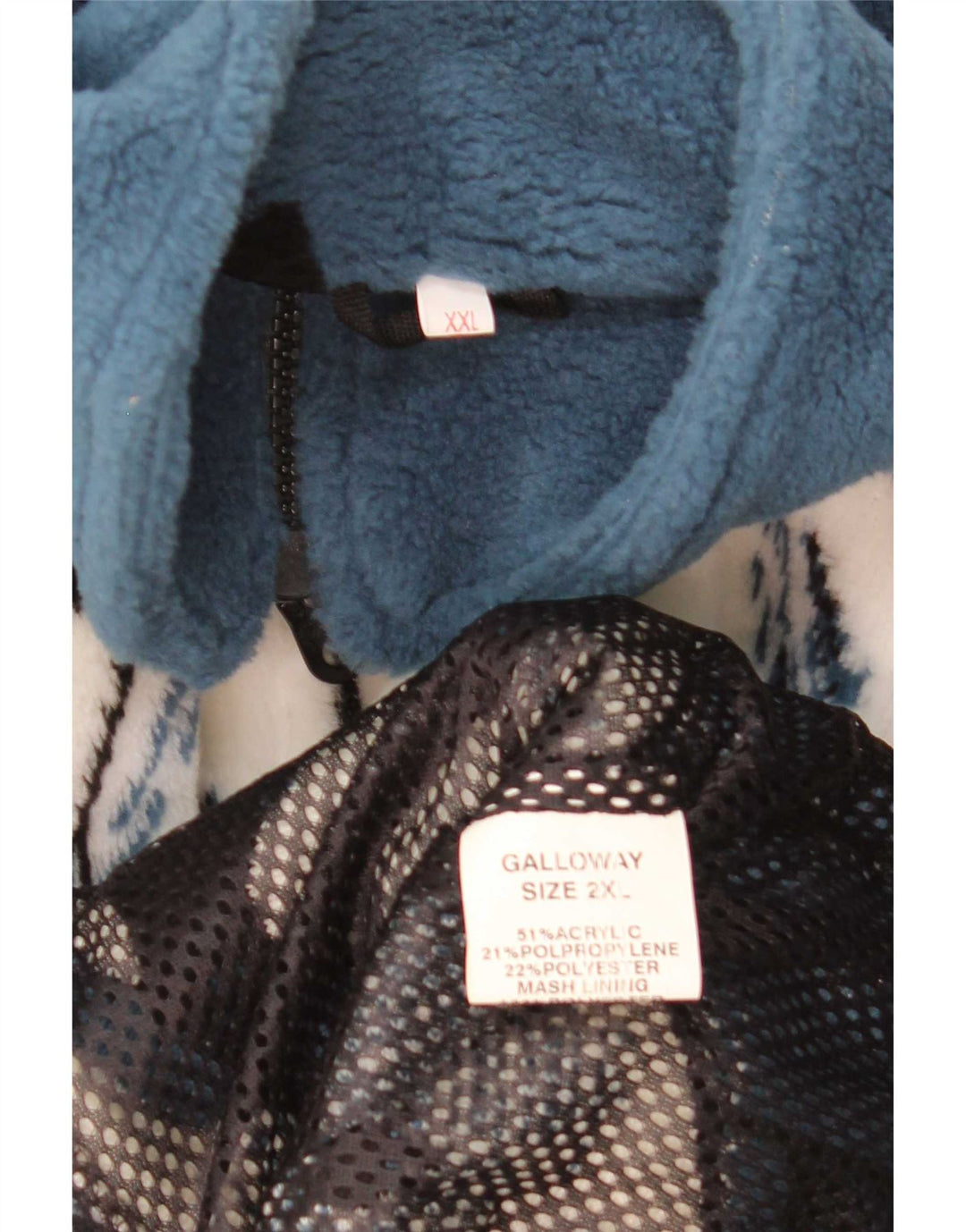 Galloway Ανδρικό τζάκετ Fleece Abstract Pattern UK 44 2XL Blue Colourblock