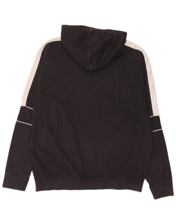 FILA Mens Italia Graphic Hoodie Jumper Large Black Colourblock