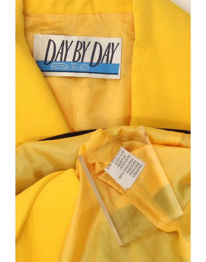 Vintage γυναικείο σακάκι με 3 κουμπιά σακάκι UK 14 Medium Yellow Colourblock