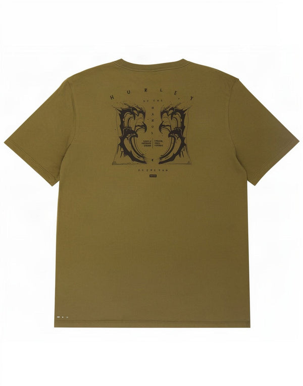 Hurley Ανδρικό T-Shirt γραφικό Dri Fit Top XL Χακί βαμβακερό