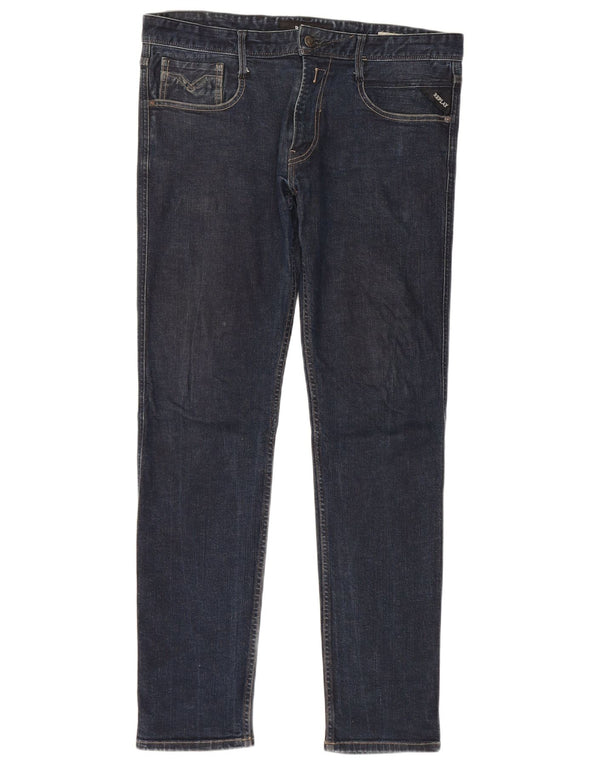 REPLAY Ανδρικό Slim Jeans W32 L32 Navy Blue Cotton
