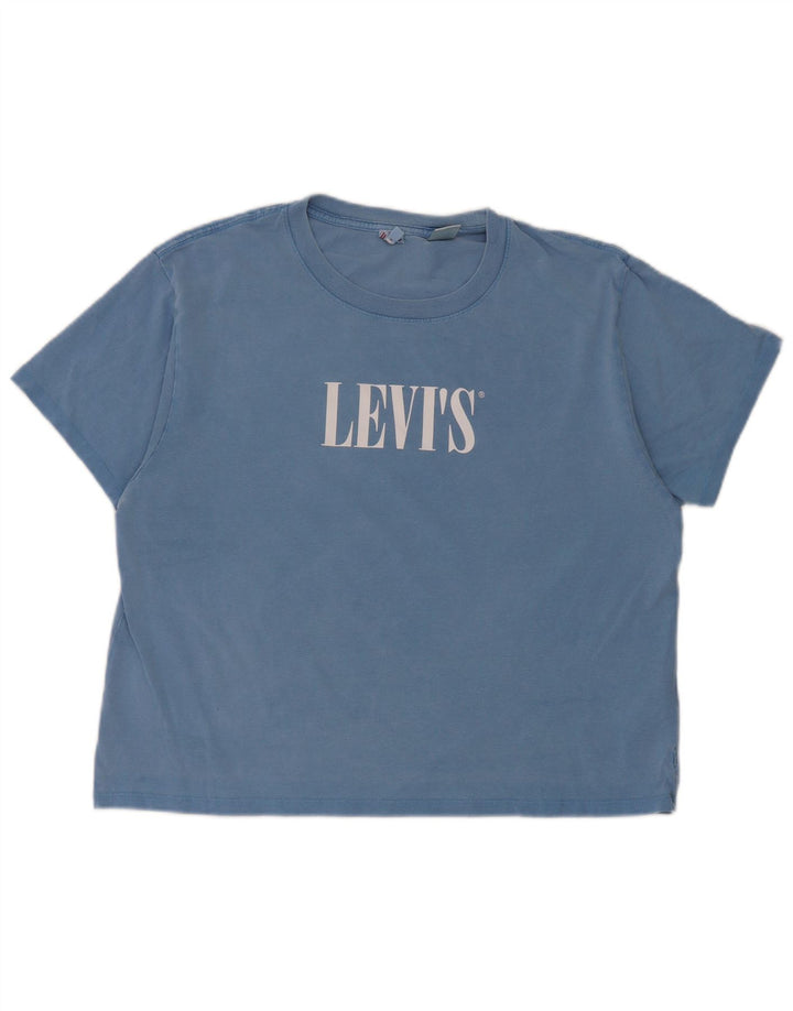 Γυναικείο γραφικό μπλουζάκι Levi's Top UK 14 μεσαίο μπλε βαμβακερό