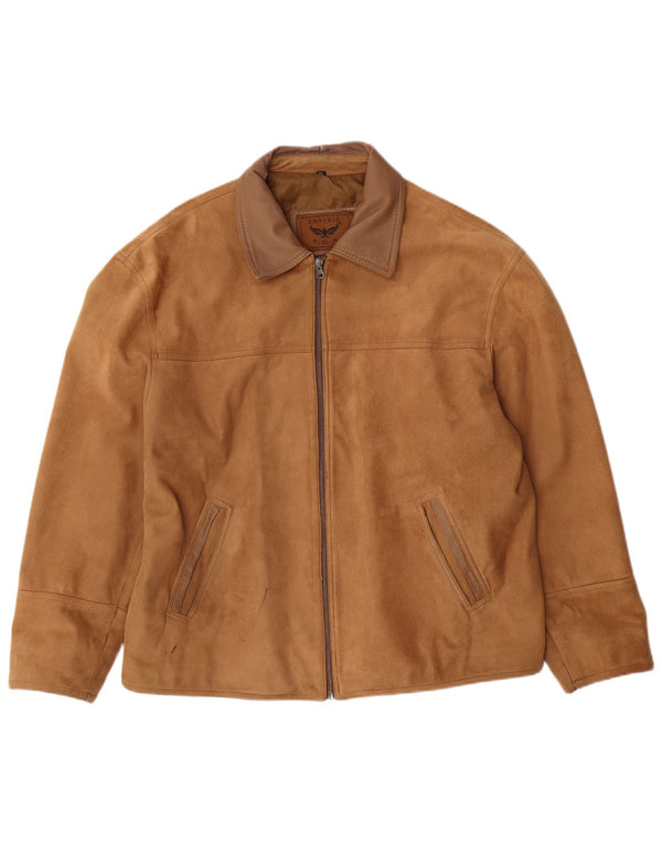 EMPORIO E.G.A Ανδρικό Suede Bomber Jacket UK 42 XL Beige