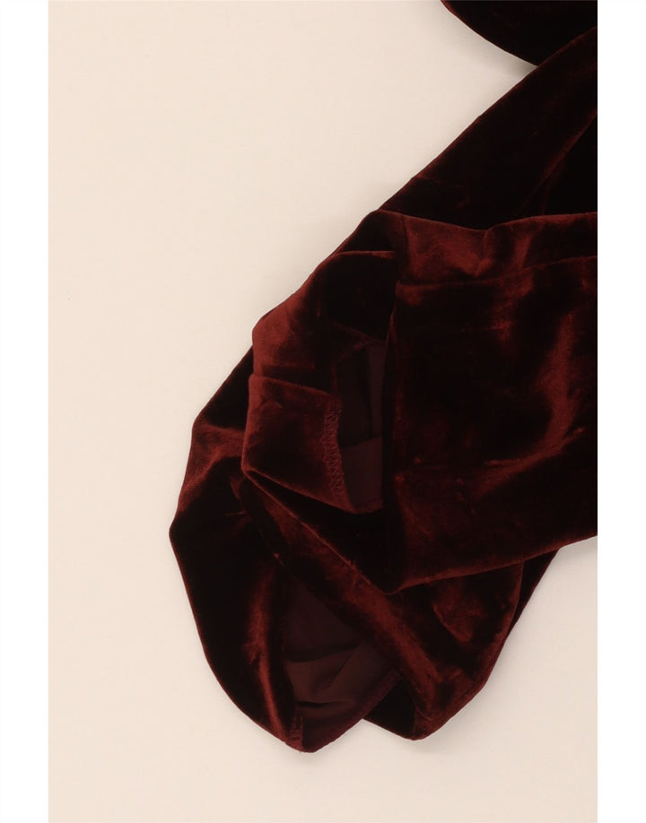 VINTAGE Γυναικείο βελούδινο σακάκι με 3 κουμπιά UK 10 Small Burgundy